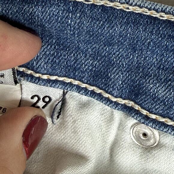 Ética Lily Ankle Jeans Size 29 Blue Distressed Paint Splatter Stretch Denim - Picture 11 of 11